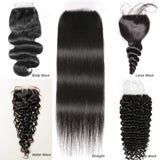 HD Skin Melt Lace Pre-Plucked 4x4/5x5 Lace Closure Human Hair Wave Textures (Not Wig)