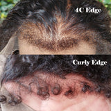 Natural Curly/4C Edge Skin Melt Lace Frontal Wig Afro Kinky Curly