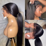 {Clearance} Curly Edge 13x4|13X6 Lace Front Straight Human Hair Wig