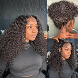 Invisible Strap 360 Skin Melt Lace Wig 2.0 Precut Lace Knot-Free Human Hair Frontal Wig Curly