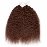 Soft Feather Crochet Braid Brown Kinky Straight Human Hair Extensions