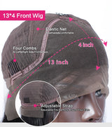 {Clearance} 13x4 Curtain Bang Prestyle Lace Wig 250% Human Hair Wig Body Wave