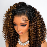 Upgraded 13x6 Fitted Cap Glueless Skin Melt Lace Front Wig Highlight Wand Curls