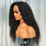 Flip Over Half Wig with Drawstring Burmese Curls Glueless Human Hair Wig