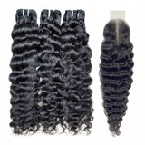 2x6 Closure with Bundles Silky Straight Swiss Lace Human Hair Closure Wig