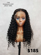 {LAST-PIECE-CLEARANCE} 13x6 Transparent Lace Fake Scalp Human Hair Wig Loose Wave Wig