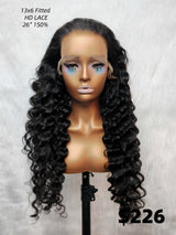 {LAST-PIECE-CLEARANCE} 13x6 Fitted Cap Skin Melt Lace Human Hair Loose Wave Wig