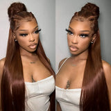 {Blowout Sale} Skin Melt Full Lace | 360 Lace Brown Invisible Adjustable Strap Human Hair Frontal Wig