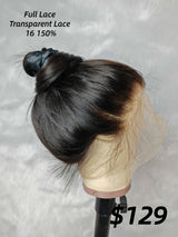 {LAST-PIECE-CLEARANCE} Full Lace Wig Transparent Lace Human Hair Wig Straight
