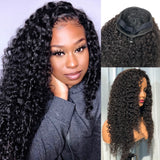 Flip Over Half Wig with Drawstring Burmese Curls Glueless Human Hair Wig