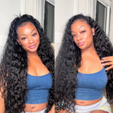 Flip Over Half Wig with Drawstring Water Wave Glueless Human Hair Wig