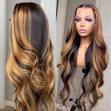 4X4/13x4 Transparent Lace Wig 250% Human Hair Wig Highlight