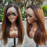 CLEARANCE 13x4|13X6 Lace Front 4c Edge Ombre Blonde Yaki Human Hair Wig