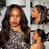 360 Lace Invisible Strap Layered Light Yaki Highlight Human Hair Lace Wavy Wig