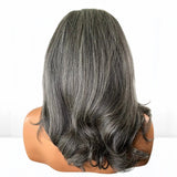 13x4/5x5 Salt and Pepper Human Hair Wavy Lace Front Wig