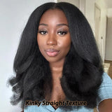 Natural Drawstring V Part Wig Glueless Human Hair Wigs Kinky Straight
