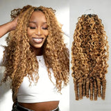 Soft Feather Crochet Braid Burmese Curls Highlight Human Hair Extensions