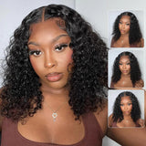 360 Lace Invisible Strap Pre-Cut 250% Density Preplucked Human Hair Bob Wig Water Wave