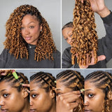 Soft Feather Crochet Braid Burmese Curls Highlight Human Hair Extensions