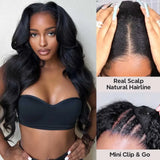 Natural Drawstring V Part Wig Glueless Human Hair Wigs Body Wave