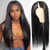 Natural Drawstring V Part Wig Glueless Human Hair Wigs Straight