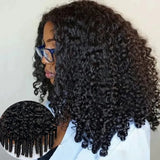 Natural Drawstring V Part Wig Glueless Human Hair Wigs Burmese Curls