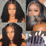 {Clearance} Glueless Air Cap Skin Melt Swiss Lace Preplucked Human Hair Closure Wigs Kinky Curly