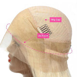 613 Blonde Invisible Strap Preplucked Human Hair 360 Lace Wig