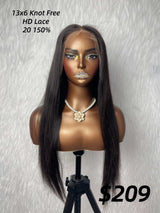 {LAST-PIECE-CLEARANCE} 13x6 Knot-Free HD Lace Front Straight Human Hair Lace Wig
