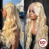 {50% Off} 13x4 Blonde 613 Human Hair Lace Front Wig | Body Wave