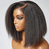 {Clearance} 13x6 3D FULL FRONTAL Skin Melt Lace Preplucked Human Hair Lace Front Kinky Bob Wig
