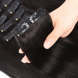 Clip In Hair Extension Straight Glueless Virgin Human Wefts Set