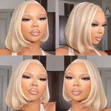 13x4 613 Blonde Balayage Human Hair Lace Wig | Straight Bob