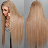 13x4/13x6 Flaxen Ash Blonde Preplucked Human Hair Lace Front Wig