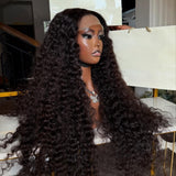 {Clearance} 13x6 Full Hair Transparent Lace Human Hair 250% Density Frontal Wig Deep Wave