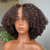 250% Density 13x4 Styled Kinky Curly Human Hair Lace Front Wig