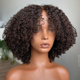 250% Density 13x4 Styled Kinky Curly Human Hair Lace Front Wig