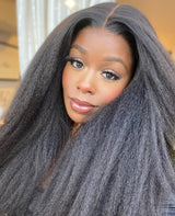 CLEARANCE 360 Lace Invisible Strap 250% Human Hair Lace Wig Kinky Straight