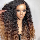 {Clearance} 360 Lace Invisible Strap 250% Human Hair Lace Wig Ombre Loose Wave