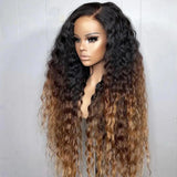 {Clearance} 360 Lace Invisible Strap 250% Human Hair Lace Wig Ombre Loose Wave