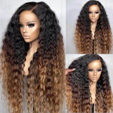 {Clearance} 360 Lace Invisible Strap 250% Human Hair Lace Wig Ombre Loose Wave