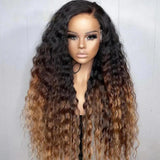 {Clearance} 360 Lace Invisible Strap 250% Human Hair Lace Wig Ombre Loose Wave