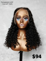 {LAST-PIECE-CLEARANCE} 13x4 Transparent Lace Human Hair Lace Front Wig Water Wave