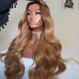 13x4|13x6 Ombre Colored Body Wave Human Hair Lace Front Wig