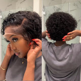 Lagos Hairline Curly Pixie Cut 13x6 M Hairline Human Hair Lace Front Wig