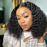 13x6 Curly Bob Wig 250% Preplucked Human Hair Lace Front Wigs