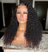 4X4/13x4 Transparent Lace Wig 250% Human Hair Wig Kinky Curly