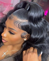{Clearance} 13x6 Full Hair Transparent Lace Human Hair 250% Density Frontal Wig Loose Deep Wave