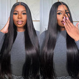 6x5 Drawstring Glueless Transparent Lace Closure Wig Straight