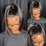 Invisible Strap 360 Skin Melt Lace Wig 2.0 Precut Lace Knot-Free Human Hair Frontal Wig Straight